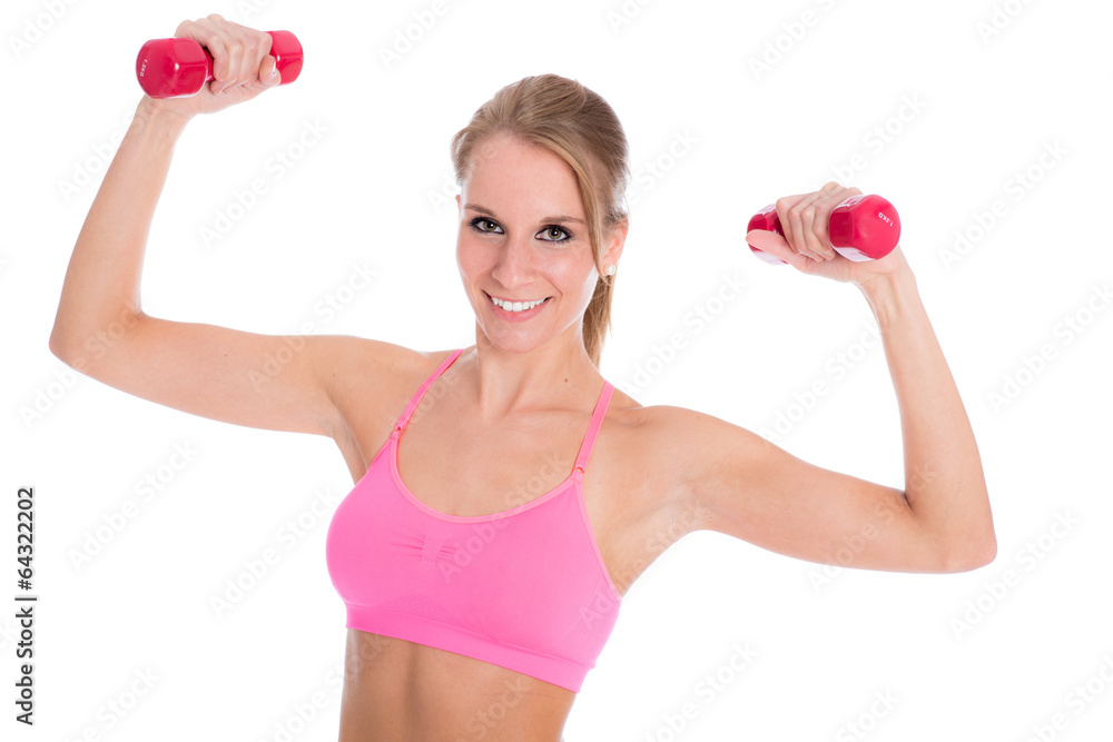 Junge Frau in Siegerpose