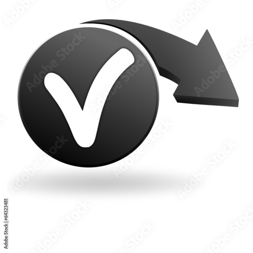 valider sur symbole noir