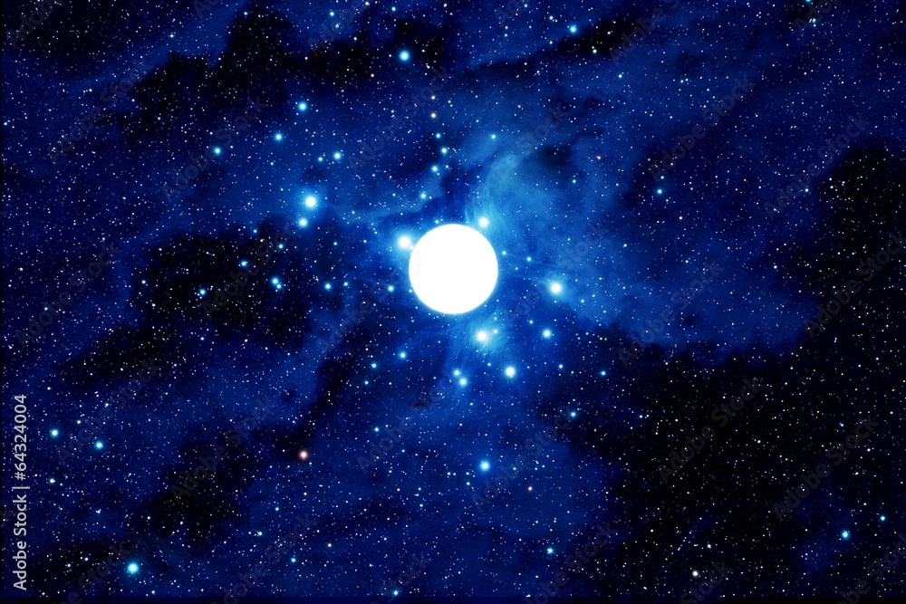 Obraz premium Full moon and stars