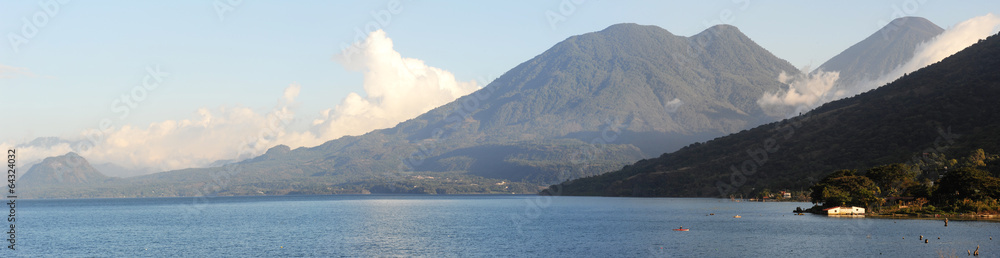 Panoramic view of lake Atitlan