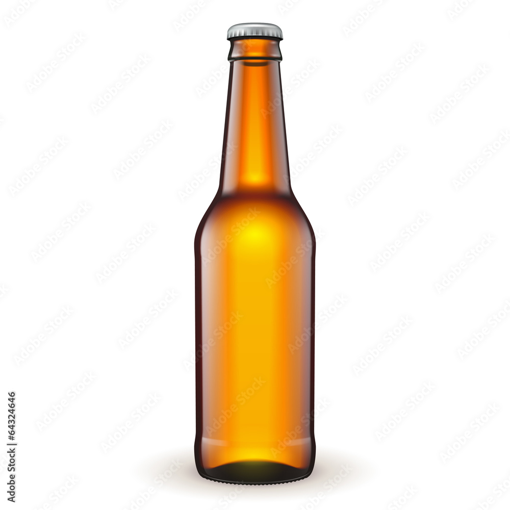 Glass Beer Brown Bottle On White Background Isolated Glass Beer Brown Bottle On White Background Isolated