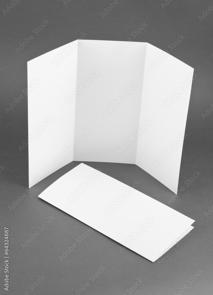 Blank white folding paper flyer Blank white folding paper flyer