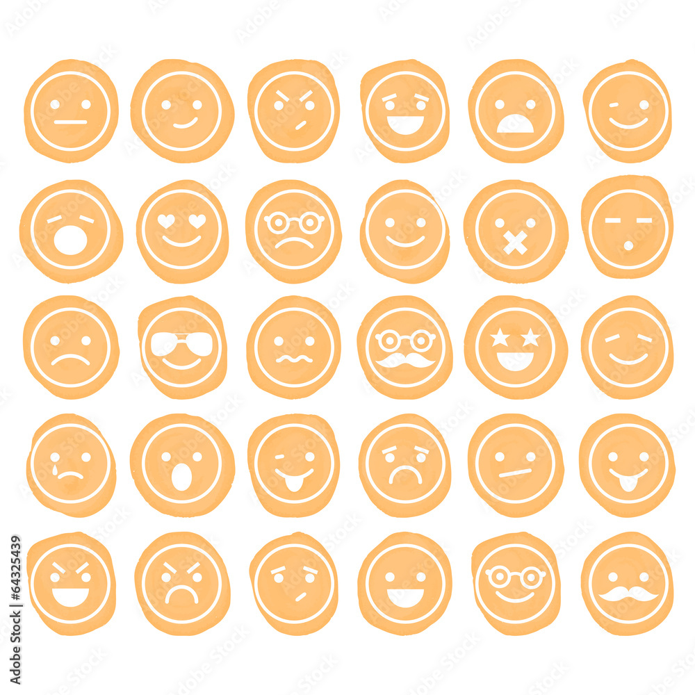 Set of smiley icons isolated Set of smiley icons isolated