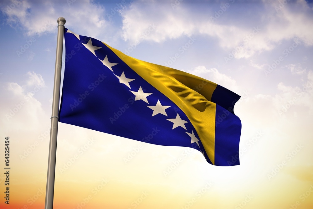 Fototapeta premium Composite image of bosnia national flag