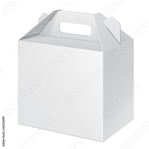 White Small Cardboard Carry Box Packaging For Food, Gift