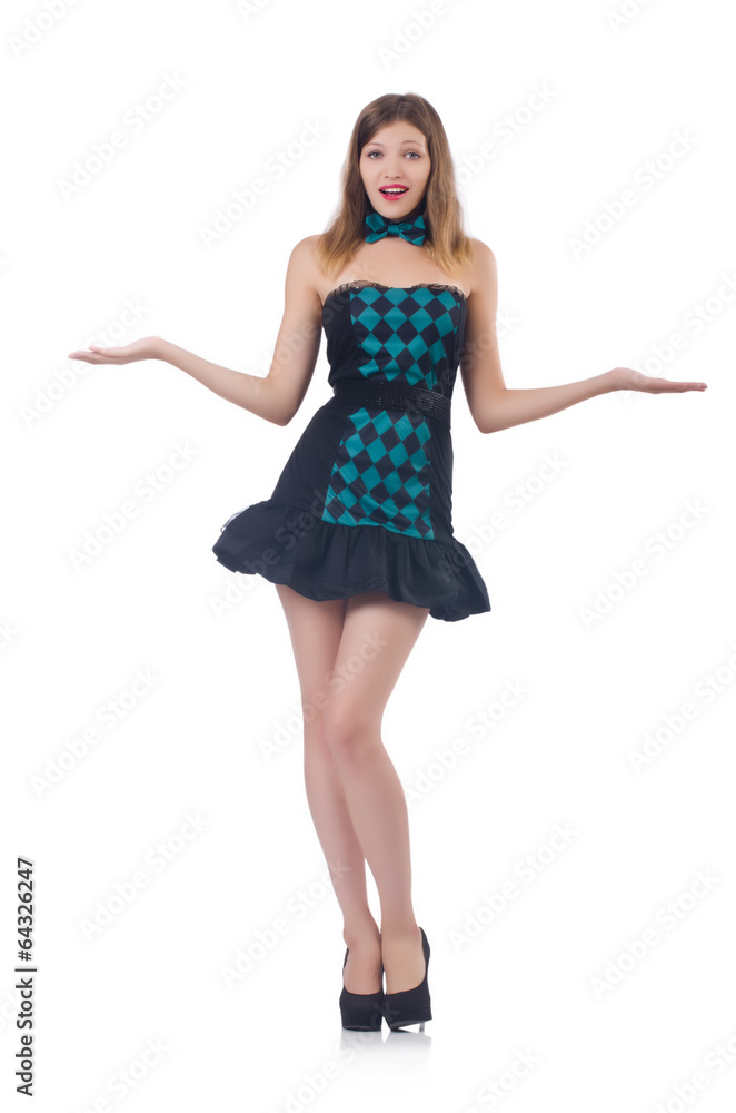 Young pretty woman holding hands isolated on white Young pretty woman holding hands isolated on white