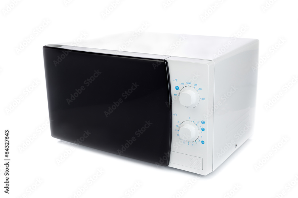 Fototapeta premium New microwave oven with analog control.