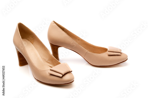 Beige female shoes