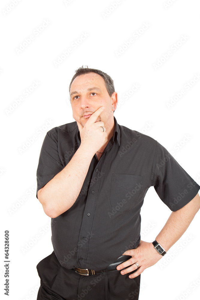 Casual man in black doing different poses Casual man in black doing different poses