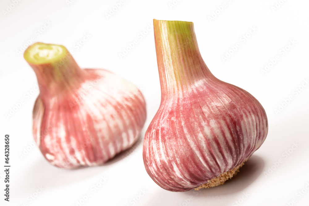 Obraz premium Fresh Garlic over a white background