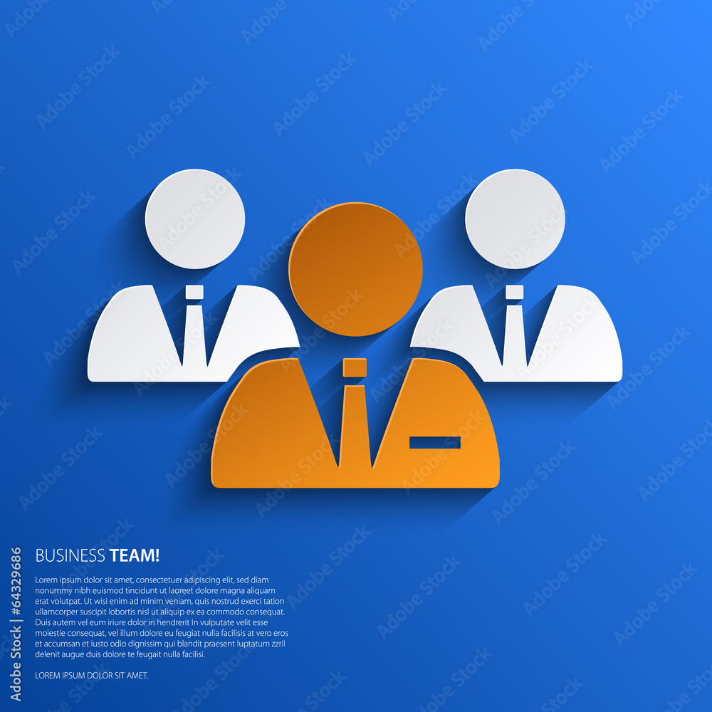 Vector business team illustration on blue background. Vector business team illustration on blue background.