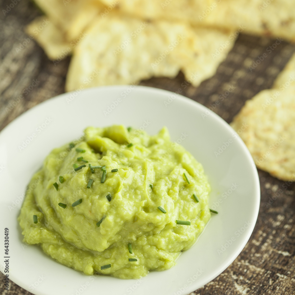 Home made nachos with guacamole Home made nachos with guacamole