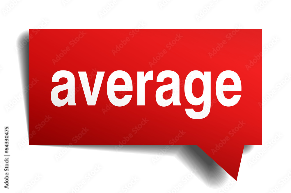 Average red 3d realistic paper speech bubble isolated on white Average red 3d realistic paper speech bubble isolated on white