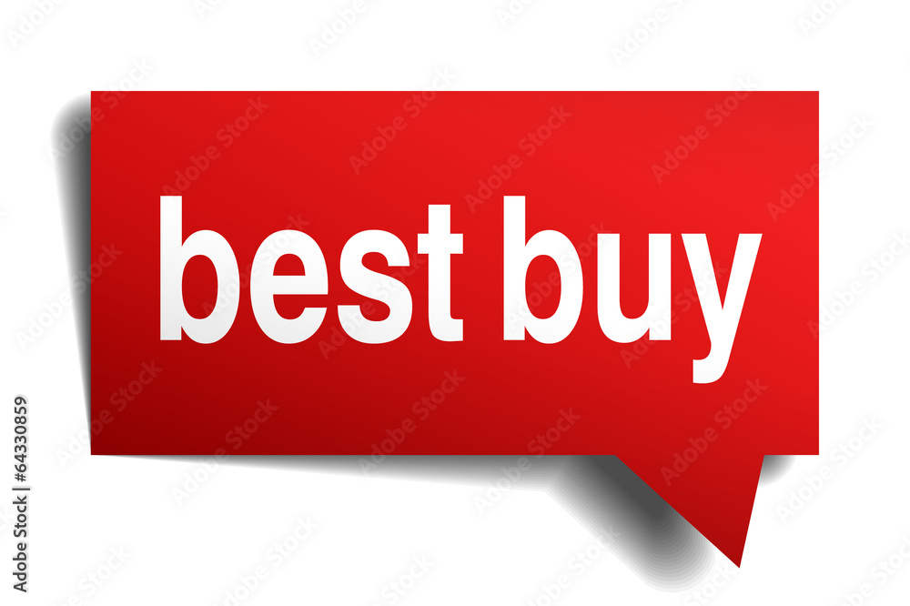 Best buy red 3d realistic paper speech bubble isolated on white Best buy red 3d realistic paper speech bubble isolated on white