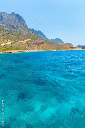 Balos beach. View from Gramvousa Island, Crete in Greece