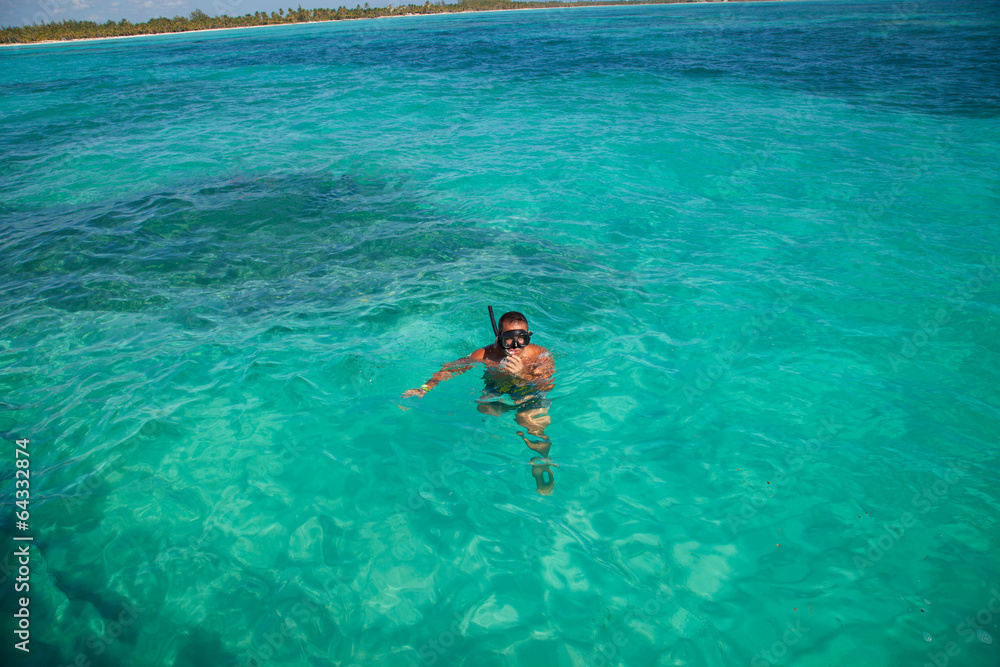 snorkeling in Caribbean waters
