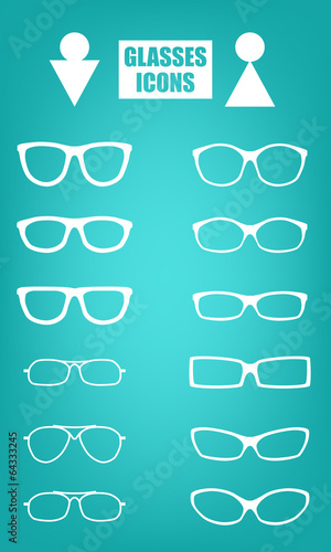 glasses vector set