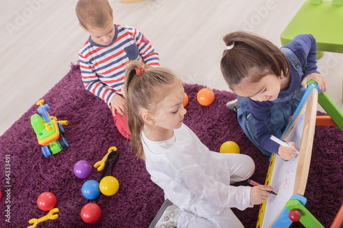 Kids playing in the room