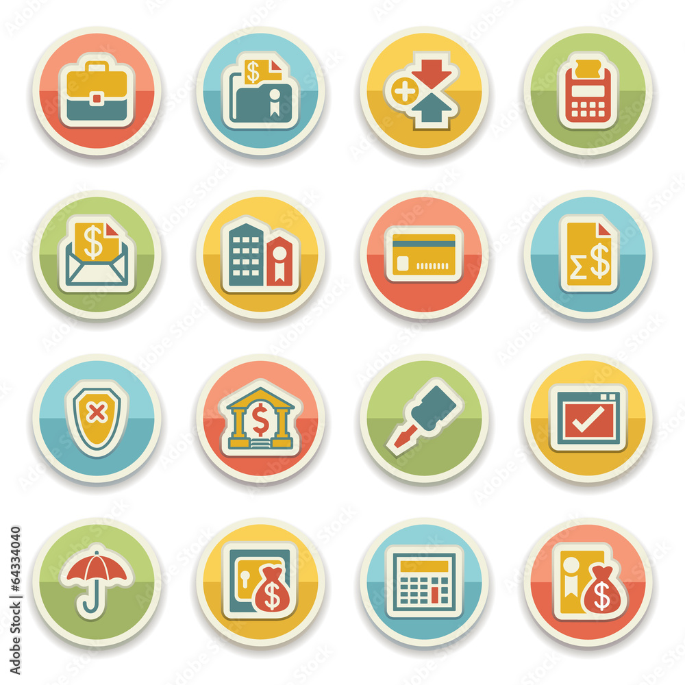 Banking color icons. Banking color icons.
