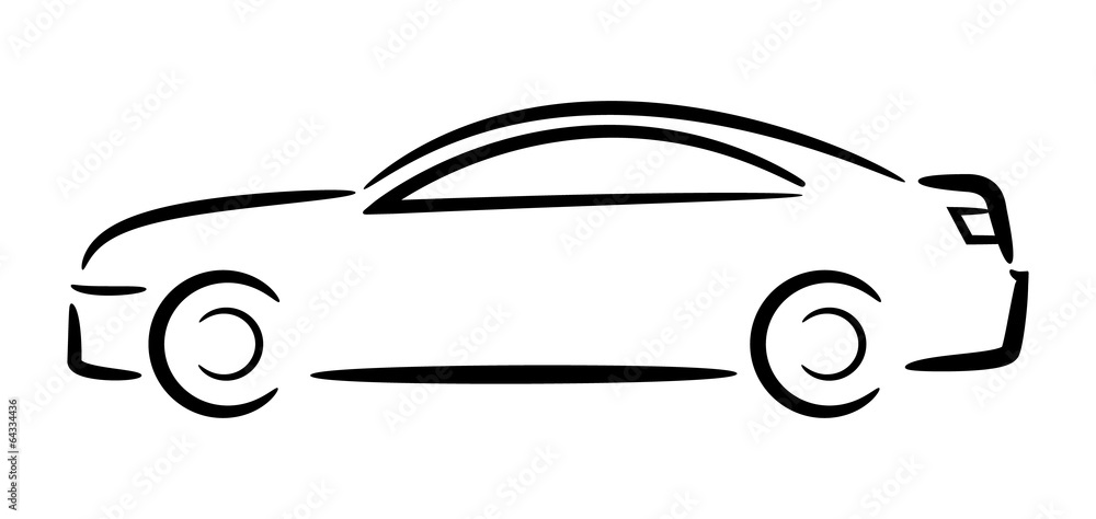 Car outline. Vector illustration.