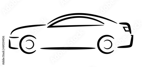 Car outline. Vector illustration.