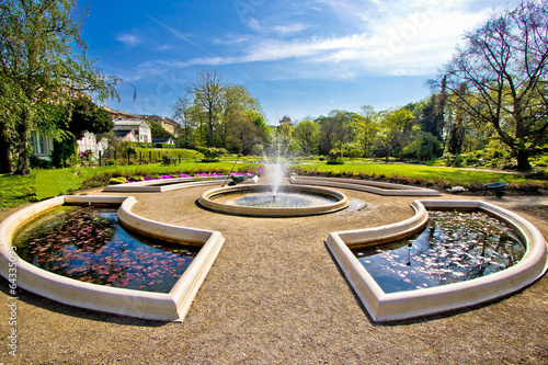 Fountain and park in Zagreb