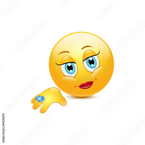Emoticon girl with ring