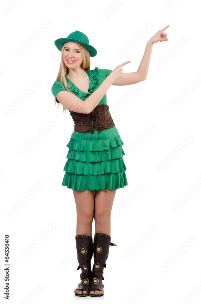 Woman in saint patrick concept Woman in saint patrick concept
