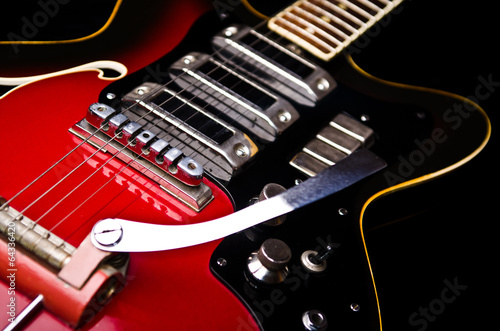 Close up of music guitar