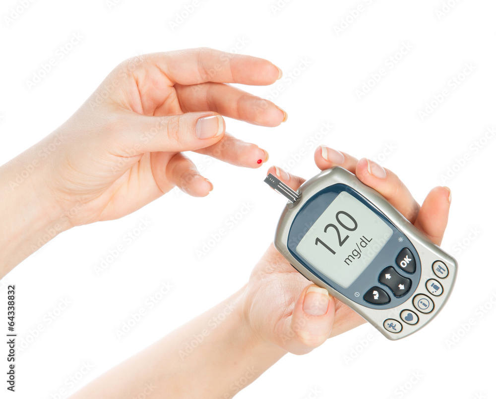 Diabetes measure glucose level blood test glucometer Diabetes measure glucose level blood test glucometer