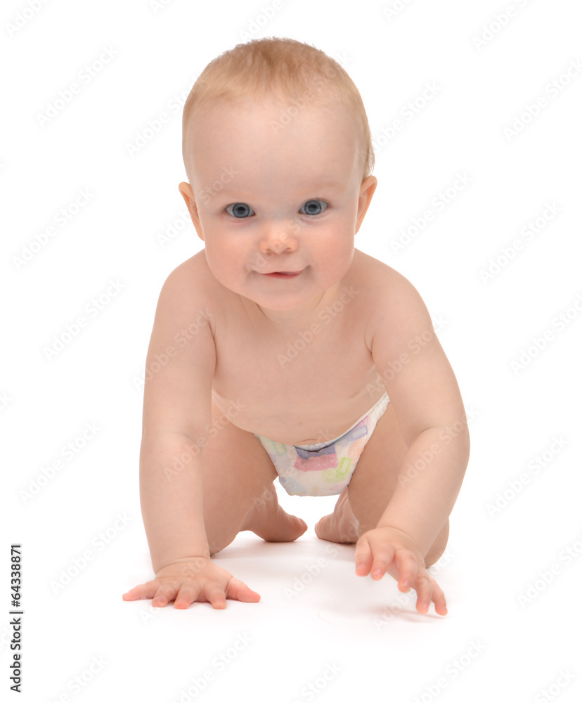 Infant child baby toddler sitting or crawling Infant child baby toddler sitting or crawling