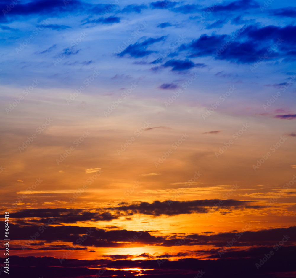 sunrise with clouds. Sunset Sky Background