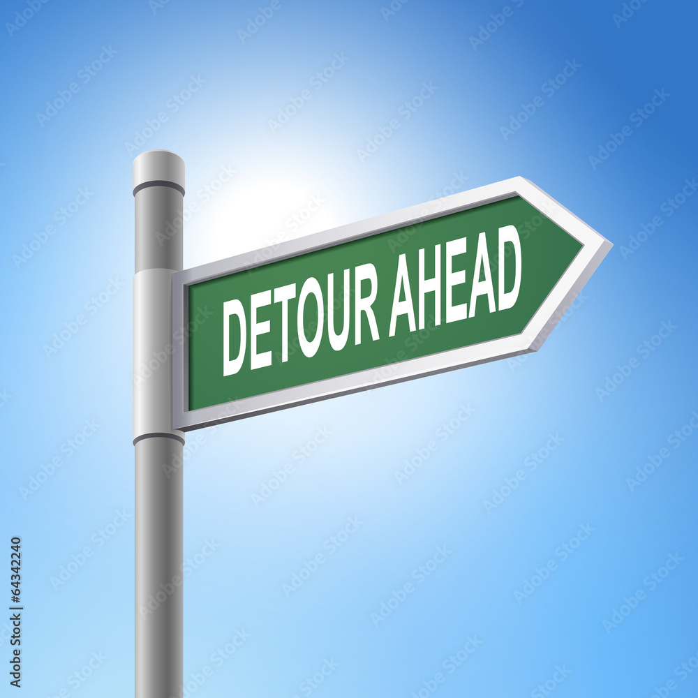 3d road sign saying detour ahead 3d road sign saying detour ahead