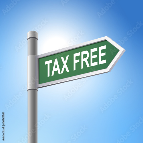 3d road sign saying tax free