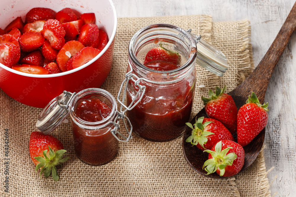 Making strawberry jam Making strawberry jam