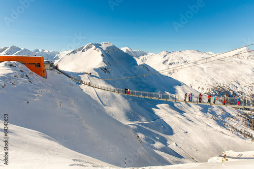 Cableway and chairlift in ski resort Bad Gastein in mountains