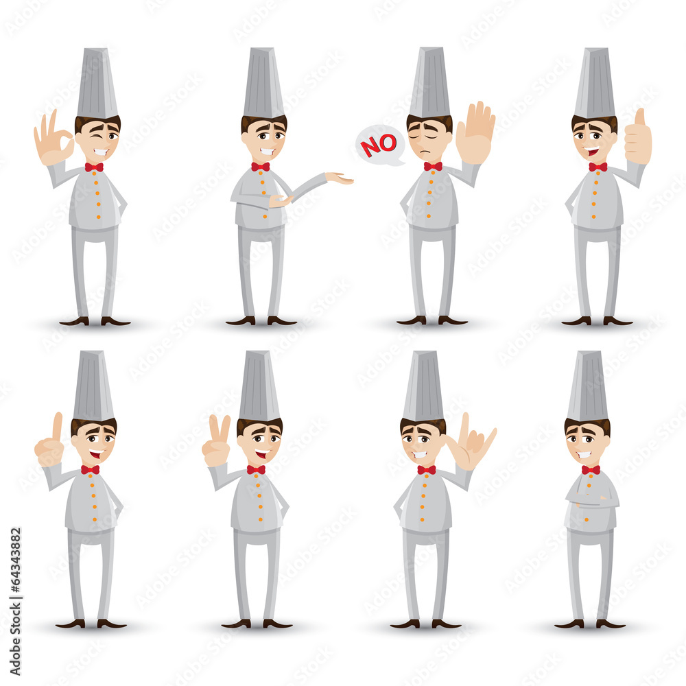 cartoon chef with hand sign cartoon chef with hand sign