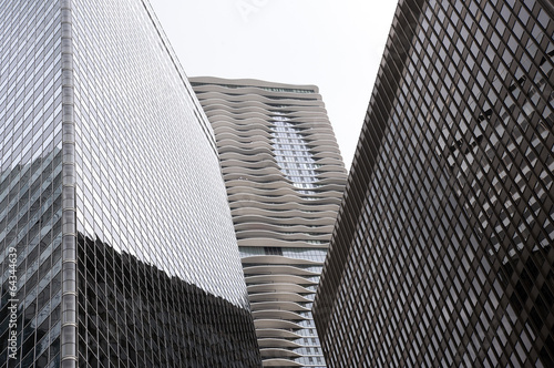 Modern Office Buildings. Bottom Up View. Chicago