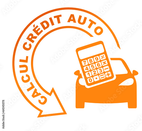 calcul crédit voiture sur symbole orange