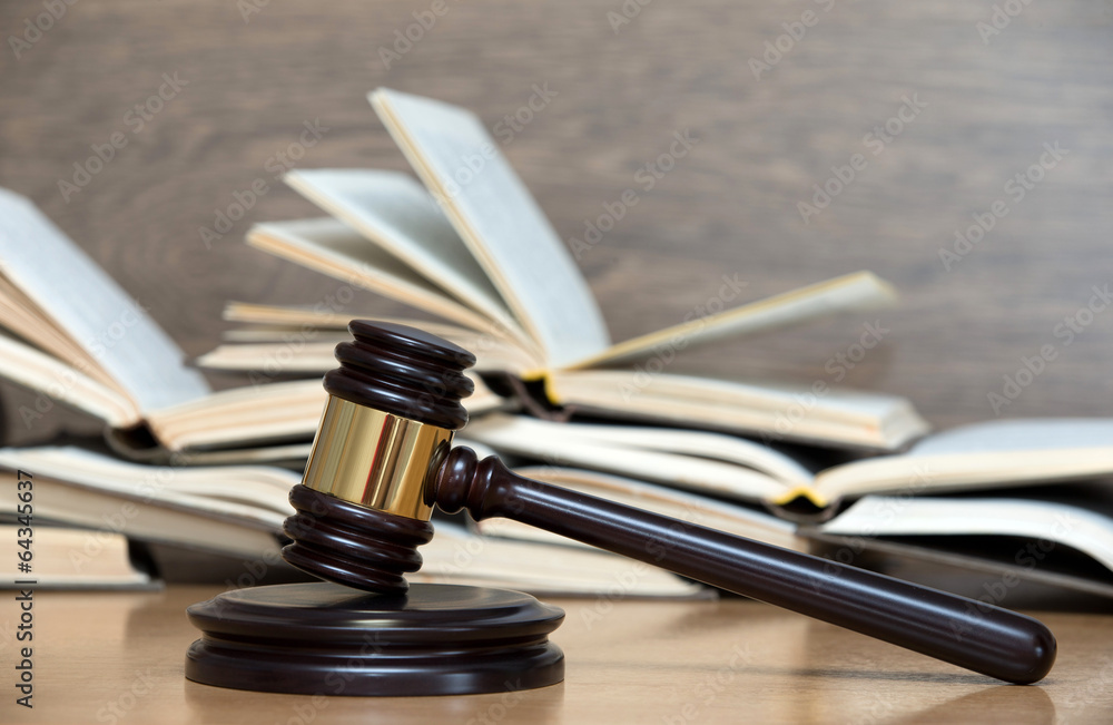 wooden gavel and books wooden gavel and books