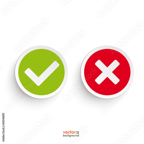 Yes No Round Icons