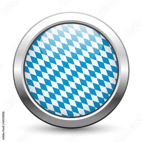 Metallischer Knopf mit bayerischer Rautenflagge