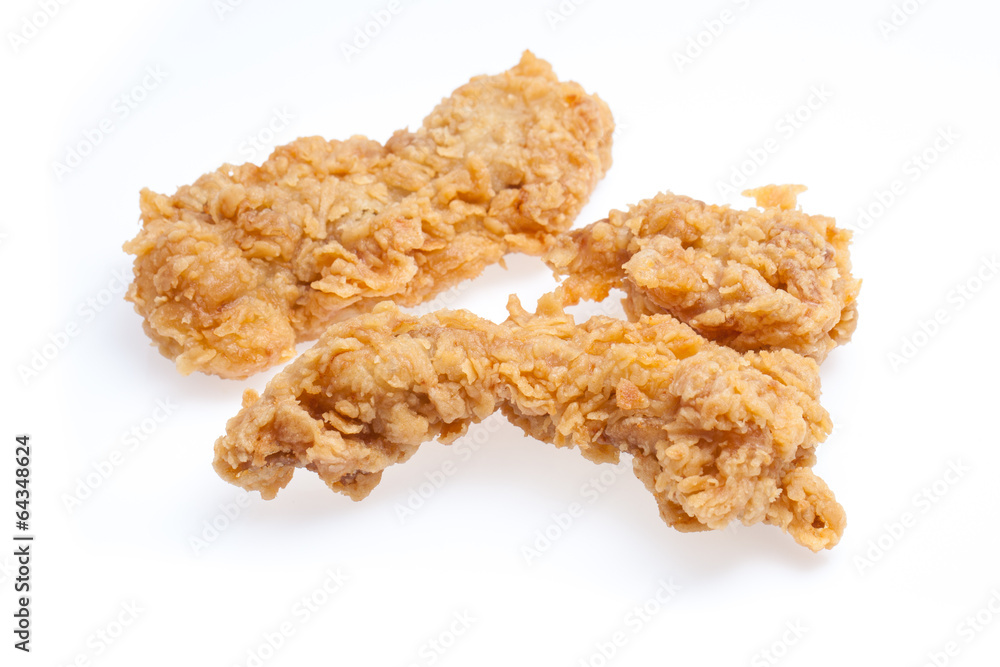 Fried chicken isolated on white background Fried chicken isolated on white background