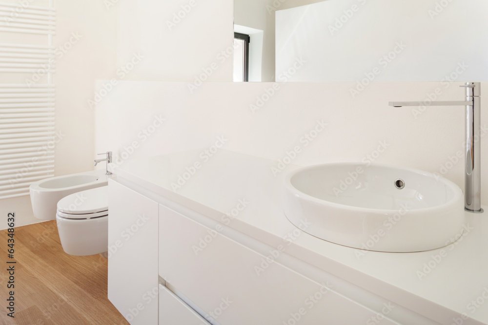 beautiful modern loft, white bathroom, sink beautiful modern loft, white bathroom, sink