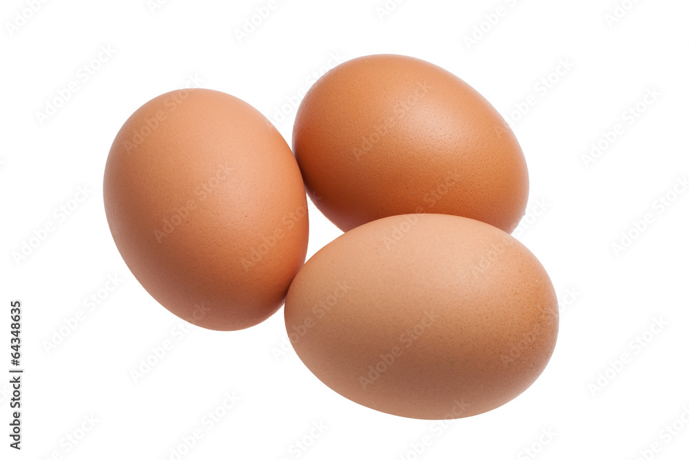 three eggs isolated on white background three eggs isolated on white background