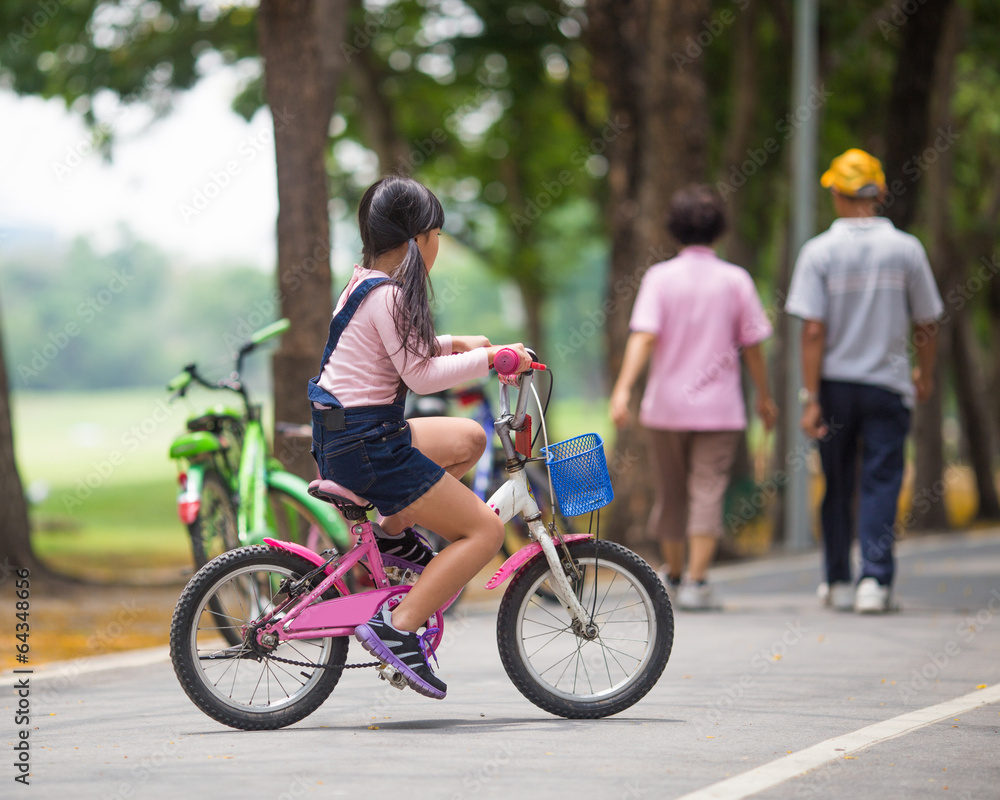 Fototapeta premium Pretty girl on the bicycle