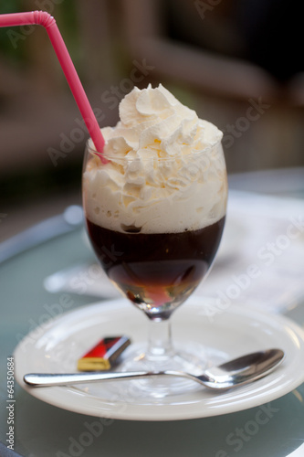 Dessert coffee with whipped cream