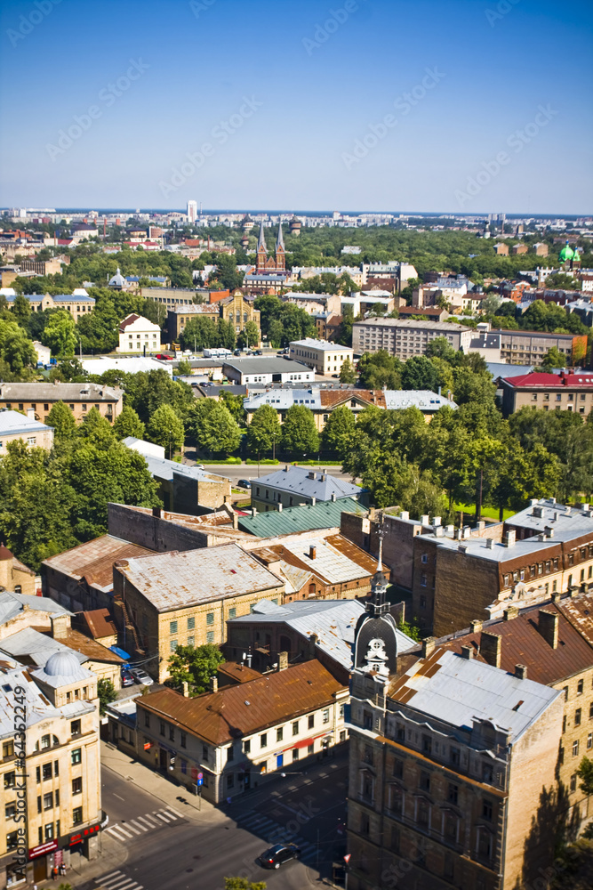 Areal view on the city of Riga, Latvia