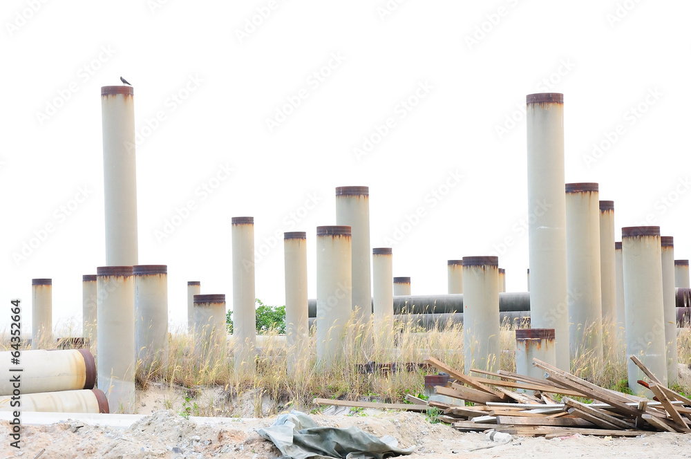 Rust Steel pipes in consruction site Rust Steel pipes in consruction site