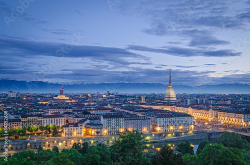 Turin (Torino), high definition panorama at twilight © Marco Saracco
